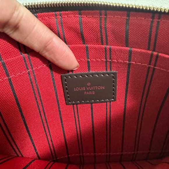 LOUIS VUITTON Damier Ebene Neverfull MM/GM Pochette - Picture 4 of 5
